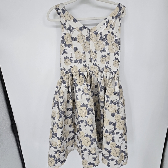 GAL MEETS GLAM Ava Rose Jacquard Dress Women's Size 12 Fit And Flare Pockets - Picture 4 of 13